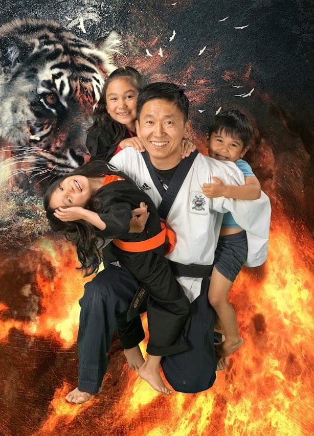 Master Jay So with young Taekwondo students
